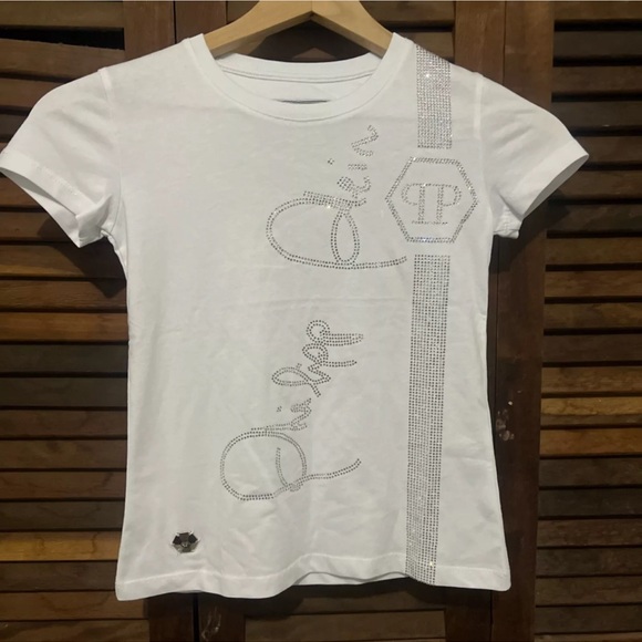 Philipp Plein Junior White and silver rhinestone Size 8-9